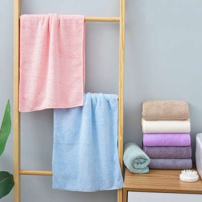 High-density coral fleece bath towel with high quality solid color soft absorbent square kitchen towel