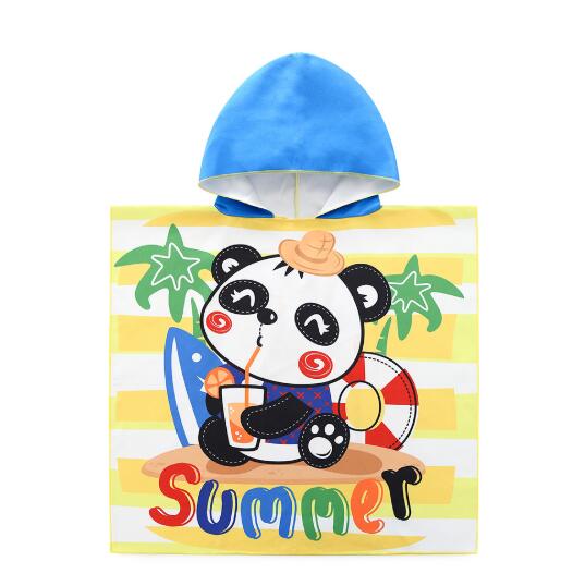 fashion kids Cape Cloak baby microfiber printing children's cloak swimming beach towel